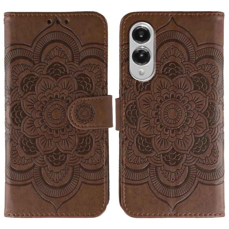Sun Mandala Embossing Pattern Phone Leather Case, For Samsung Galaxy S26 Edge 5G, For Samsung Galaxy S25 Edge 5G, For Samsung Galaxy S25 / S24 5G, For Samsung Galaxy S25+ / S24+ 5G, For Samsung Galaxy S21 5G