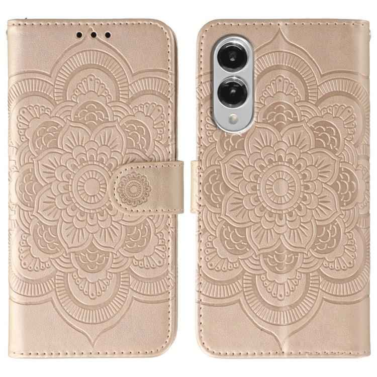 Sun Mandala Embossing Pattern Phone Leather Case, For Samsung Galaxy S26 Edge 5G, For Samsung Galaxy S25 Edge 5G, For Samsung Galaxy S25 / S24 5G, For Samsung Galaxy S25+ / S24+ 5G, For Samsung Galaxy S21 5G