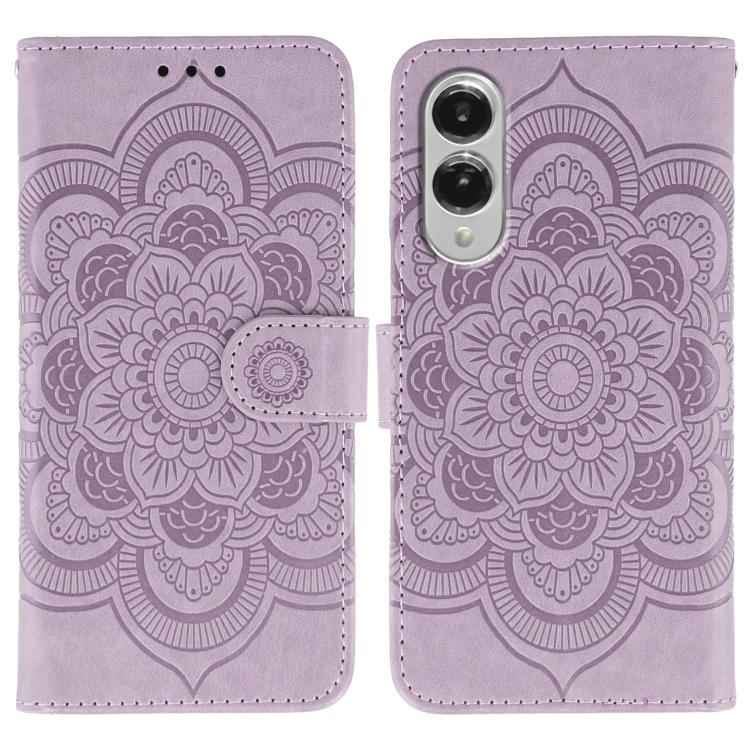 Sun Mandala Embossing Pattern Phone Leather Case, For Samsung Galaxy S26 Edge 5G, For Samsung Galaxy S25 Edge 5G, For Samsung Galaxy S25 / S24 5G, For Samsung Galaxy S25+ / S24+ 5G, For Samsung Galaxy S21 5G