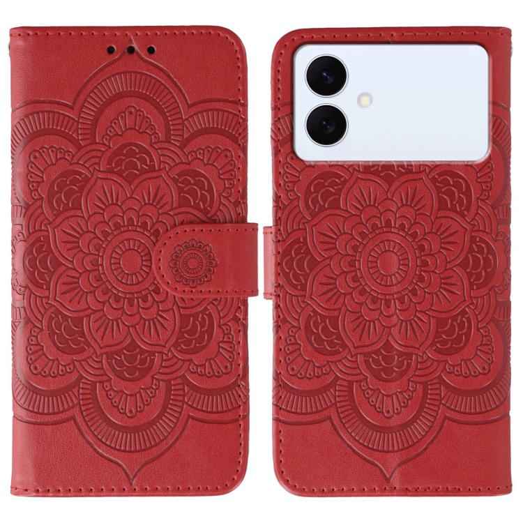 Sun Mandala Embossing Pattern Phone Leather Case, For Samsung Galaxy S26 Edge 5G, For Samsung Galaxy S25 Edge 5G, For Samsung Galaxy S25 / S24 5G, For Samsung Galaxy S25+ / S24+ 5G, For Samsung Galaxy S21 5G