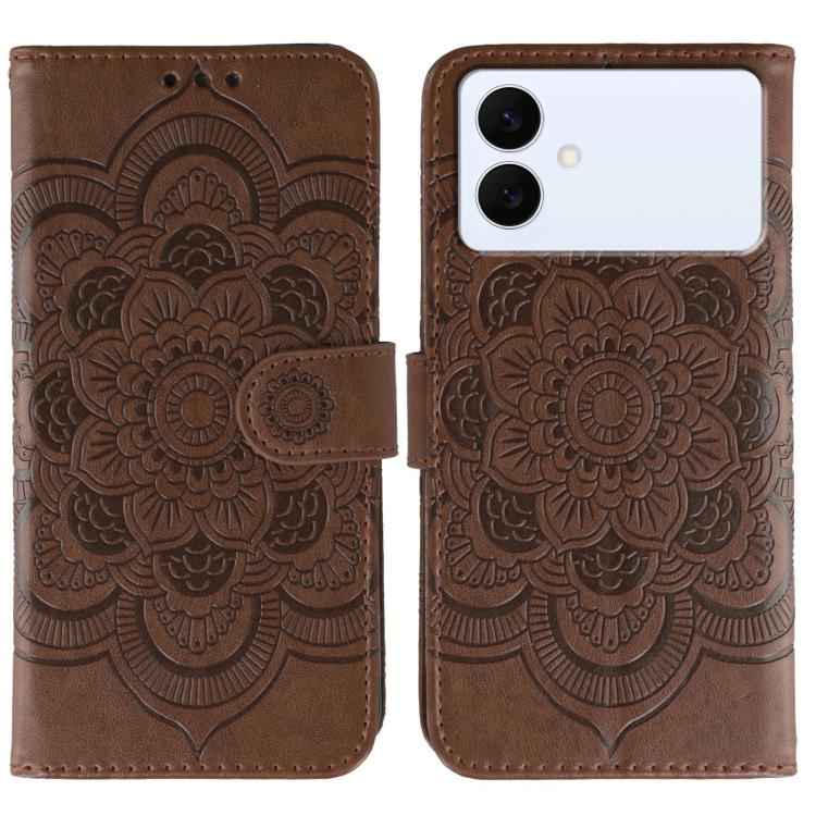 Sun Mandala Embossing Pattern Phone Leather Case, For Samsung Galaxy S26 Edge 5G, For Samsung Galaxy S25 Edge 5G, For Samsung Galaxy S25 / S24 5G, For Samsung Galaxy S25+ / S24+ 5G, For Samsung Galaxy S21 5G