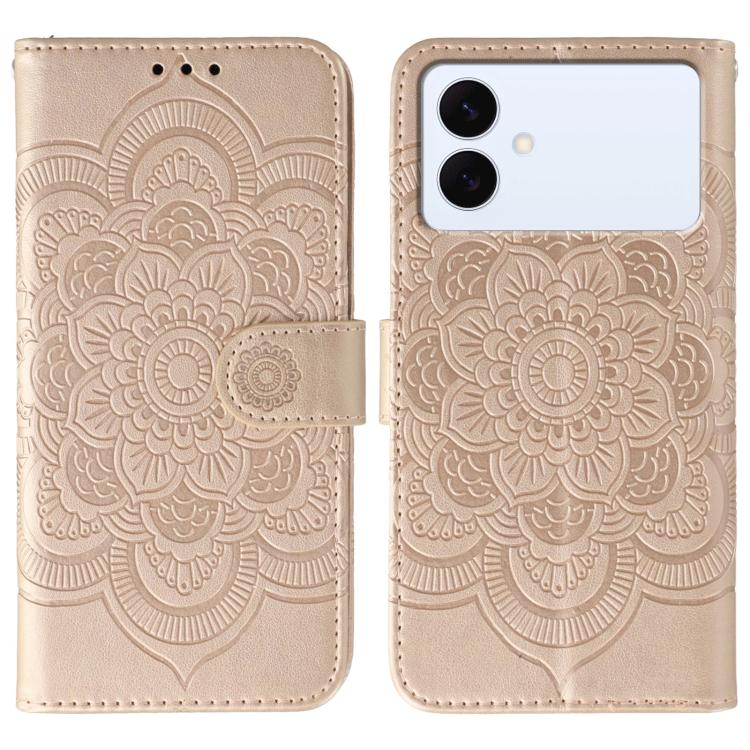 Sun Mandala Embossing Pattern Phone Leather Case, For Samsung Galaxy S26 Edge 5G, For Samsung Galaxy S25 Edge 5G, For Samsung Galaxy S25 / S24 5G, For Samsung Galaxy S25+ / S24+ 5G, For Samsung Galaxy S21 5G