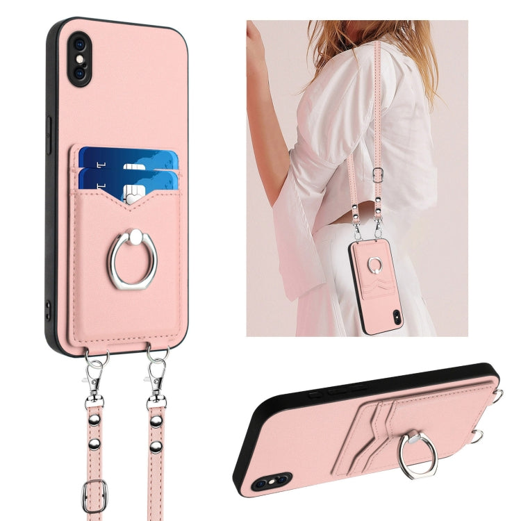 R20 Crossbody Rope Ring Card Holder Phone Case