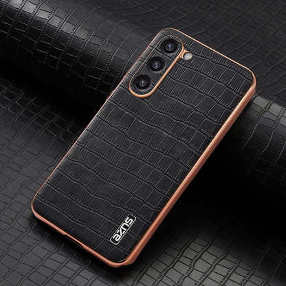 AZNS Electroplated Frame Crocodile Texture Full Coverage Phone Case, For Samsung Galaxy S23 5G, For Samsung Galaxy S22+ 5G, For Samsung Galaxy S22 5G, For Samsung Galaxy S21 FE 5G