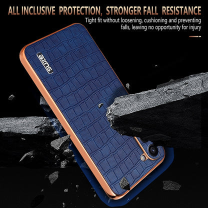 AZNS Electroplated Frame Crocodile Texture Full Coverage Phone Case, For Samsung Galaxy S23 5G, For Samsung Galaxy S22+ 5G, For Samsung Galaxy S22 5G, For Samsung Galaxy S21 FE 5G