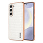 AZNS Electroplated Frame Crocodile Texture Full Coverage Phone Case, For Samsung Galaxy S23 5G, For Samsung Galaxy S22+ 5G, For Samsung Galaxy S22 5G, For Samsung Galaxy S21 FE 5G