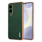 AZNS Electroplated Frame Crocodile Texture Full Coverage Phone Case, For Galaxy S26 FE 5G, For Samsung Galaxy S26+ 5G, For Samsung Galaxy S26 Ultra 5G, For Samsung Galaxy S26 5G, For Samsung Galaxy S25 Edge 5G, For Samsung Galaxy S25 5G                ...