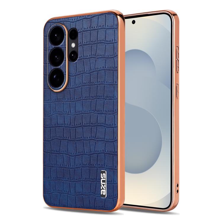 AZNS Electroplated Frame Crocodile Texture Full Coverage Phone Case, For Galaxy S26 FE 5G, For Samsung Galaxy S26+ 5G, For Samsung Galaxy S26 Ultra 5G, For Samsung Galaxy S26 5G, For Samsung Galaxy S25 Edge 5G, For Samsung Galaxy S25 5G                ...