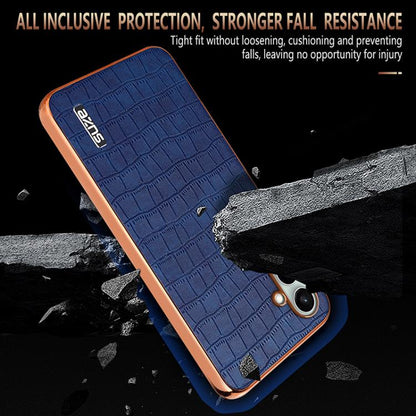 AZNS Electroplated Frame Crocodile Texture Full Coverage Phone Case, For Galaxy S26 FE 5G, For Samsung Galaxy S26+ 5G, For Samsung Galaxy S26 Ultra 5G, For Samsung Galaxy S26 5G, For Samsung Galaxy S25 Edge 5G, For Samsung Galaxy S25 5G                ...