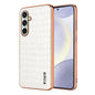AZNS Electroplated Frame Crocodile Texture Full Coverage Phone Case, For Galaxy S26 FE 5G, For Samsung Galaxy S26+ 5G, For Samsung Galaxy S26 Ultra 5G, For Samsung Galaxy S26 5G, For Samsung Galaxy S25 Edge 5G, For Samsung Galaxy S25 5G                ...