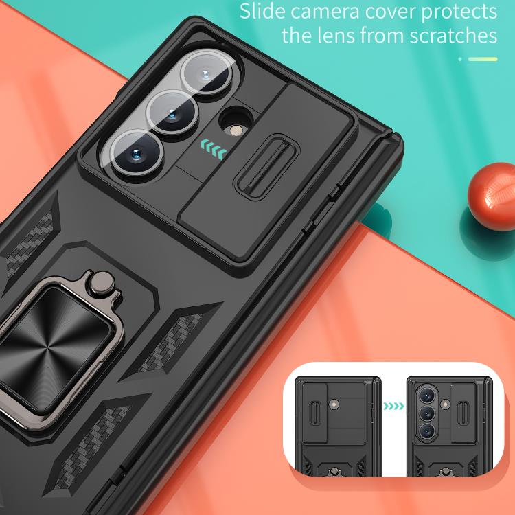 Sliding Window Hinge Phone Case with Ring Stand