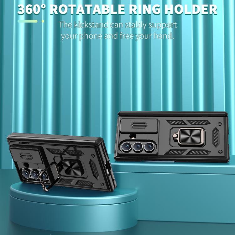 Sliding Window Hinge Phone Case with Ring Stand