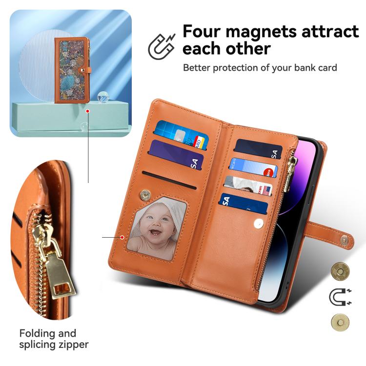 ESEBLE Star Series Lanyard Zipper Wallet RFID Leather Case, For Samsung Galaxy S26+ 5G, For Samsung Galaxy S26 Ultra 5G, For Samsung Galaxy S26 5G, For Samsung Galaxy S25 FE 5G, For Samsung Galaxy S25 Edge 5G, For Samsung Galaxy S25 5G                 ...