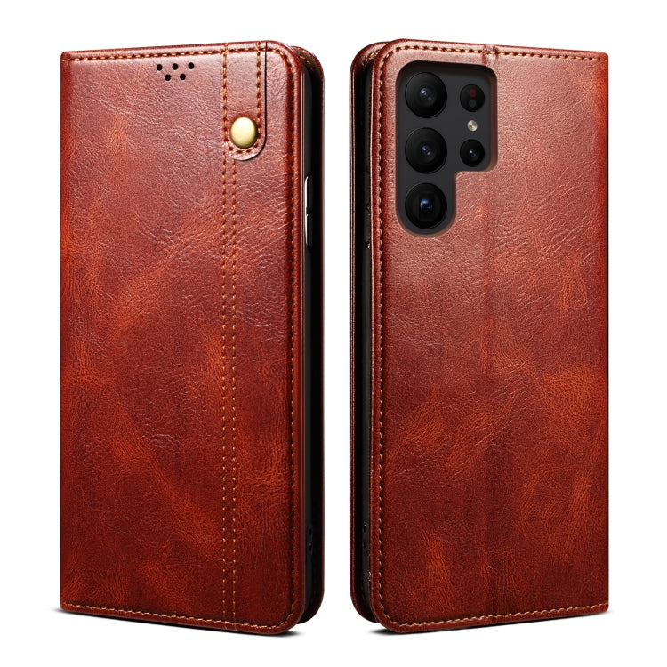 Oil Wax Crazy Horse Texture Leather Phone Case, For Samsung Galaxy S26+ 5G, For Samsung Galaxy S26 Ultra 5G, For Samsung Galaxy S26 5G, For Samsung Galaxy S25 FE 5G, For Samsung Galaxy S25 Edge 5G, For Samsung Galaxy S25 5G, For Samsung Galaxy S25+ 5G ...