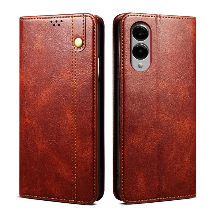 Oil Wax Crazy Horse Texture Leather Phone Case, For Samsung Galaxy S26+ 5G, For Samsung Galaxy S26 Ultra 5G, For Samsung Galaxy S26 5G, For Samsung Galaxy S25 FE 5G, For Samsung Galaxy S25 Edge 5G, For Samsung Galaxy S25 5G, For Samsung Galaxy S25+ 5G ...