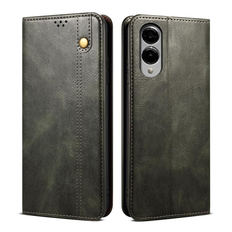 Oil Wax Crazy Horse Texture Leather Phone Case, For Samsung Galaxy S26+ 5G, For Samsung Galaxy S26 Ultra 5G, For Samsung Galaxy S26 5G, For Samsung Galaxy S25 FE 5G, For Samsung Galaxy S25 Edge 5G, For Samsung Galaxy S25 5G, For Samsung Galaxy S25+ 5G ...
