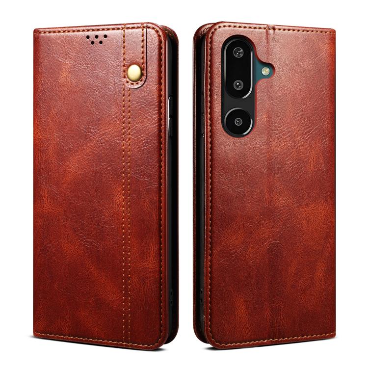Oil Wax Crazy Horse Texture Leather Phone Case, For Samsung Galaxy S26+ 5G, For Samsung Galaxy S26 Ultra 5G, For Samsung Galaxy S26 5G, For Samsung Galaxy S25 FE 5G, For Samsung Galaxy S25 Edge 5G, For Samsung Galaxy S25 5G, For Samsung Galaxy S25+ 5G ...
