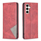 Rhombus Texture Magnetic Leather Phone Case, For Samsung Galaxy S25 Edge 5G, For Samsung Galaxy S25 5G, For Samsung Galaxy S25+ 5G, For Samsung Galaxy S25 Ultra 5G, For Samsung Galaxy S24 FE 5G