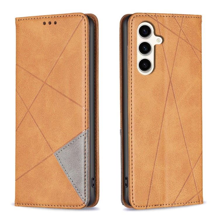 Rhombus Texture Magnetic Leather Phone Case, For Samsung Galaxy S25 Edge 5G, For Samsung Galaxy S25 5G, For Samsung Galaxy S25+ 5G, For Samsung Galaxy S25 Ultra 5G, For Samsung Galaxy S24 FE 5G