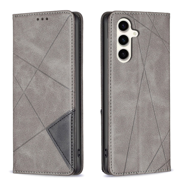 Rhombus Texture Magnetic Leather Phone Case, For Samsung Galaxy S25 Edge 5G, For Samsung Galaxy S25 5G, For Samsung Galaxy S25+ 5G, For Samsung Galaxy S25 Ultra 5G, For Samsung Galaxy S24 FE 5G