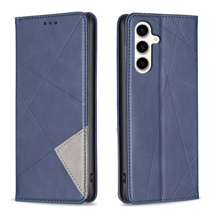 Rhombus Texture Magnetic Leather Phone Case, For Samsung Galaxy S25 Edge 5G, For Samsung Galaxy S25 5G, For Samsung Galaxy S25+ 5G, For Samsung Galaxy S25 Ultra 5G, For Samsung Galaxy S24 FE 5G