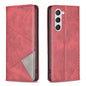 Rhombus Texture Magnetic Leather Phone Case, For Samsung Galaxy S25 Edge 5G, For Samsung Galaxy S25 5G, For Samsung Galaxy S25+ 5G, For Samsung Galaxy S25 Ultra 5G, For Samsung Galaxy S24 FE 5G