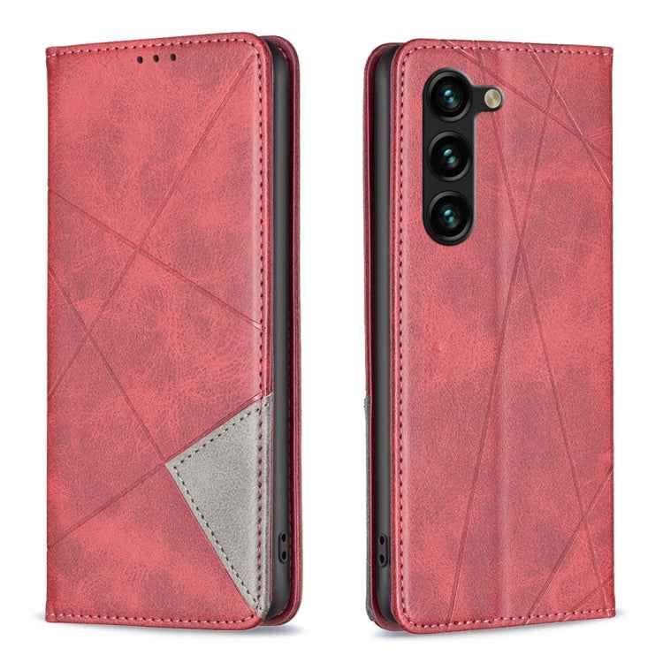 Rhombus Texture Magnetic Leather Phone Case, For Samsung Galaxy S25 Edge 5G, For Samsung Galaxy S25 5G, For Samsung Galaxy S25+ 5G, For Samsung Galaxy S25 Ultra 5G, For Samsung Galaxy S24 FE 5G