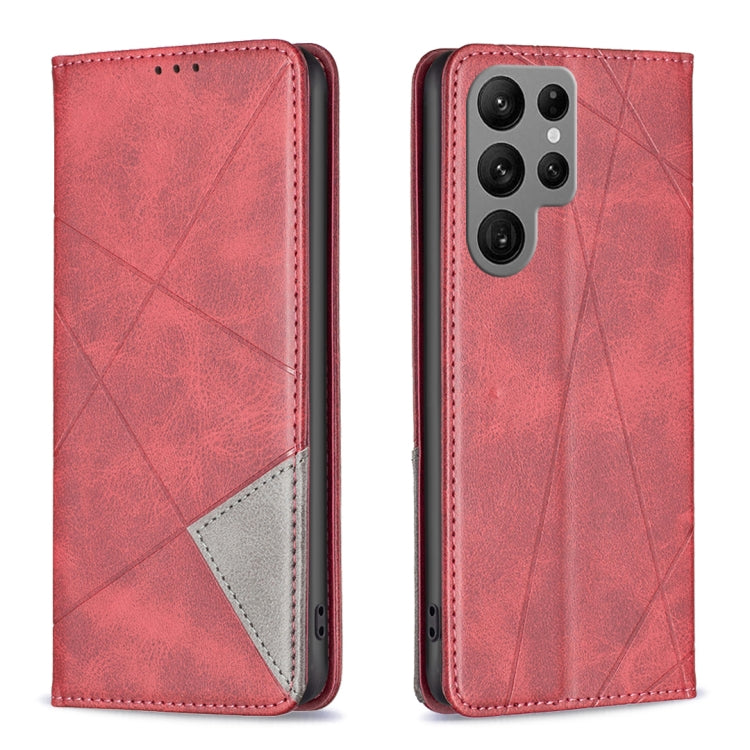 Rhombus Texture Magnetic Leather Phone Case, For Samsung Galaxy S25 Edge 5G, For Samsung Galaxy S25 5G, For Samsung Galaxy S25+ 5G, For Samsung Galaxy S25 Ultra 5G, For Samsung Galaxy S24 FE 5G