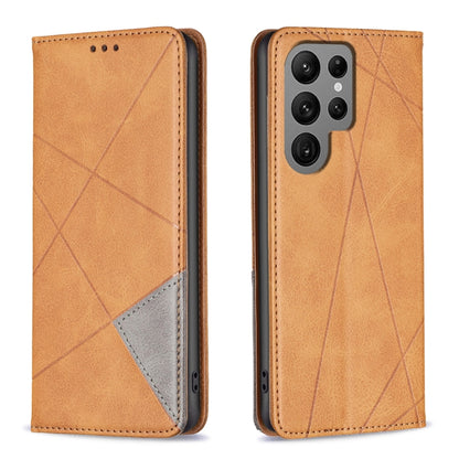 Rhombus Texture Magnetic Leather Phone Case, For Samsung Galaxy S25 Edge 5G, For Samsung Galaxy S25 5G, For Samsung Galaxy S25+ 5G, For Samsung Galaxy S25 Ultra 5G, For Samsung Galaxy S24 FE 5G