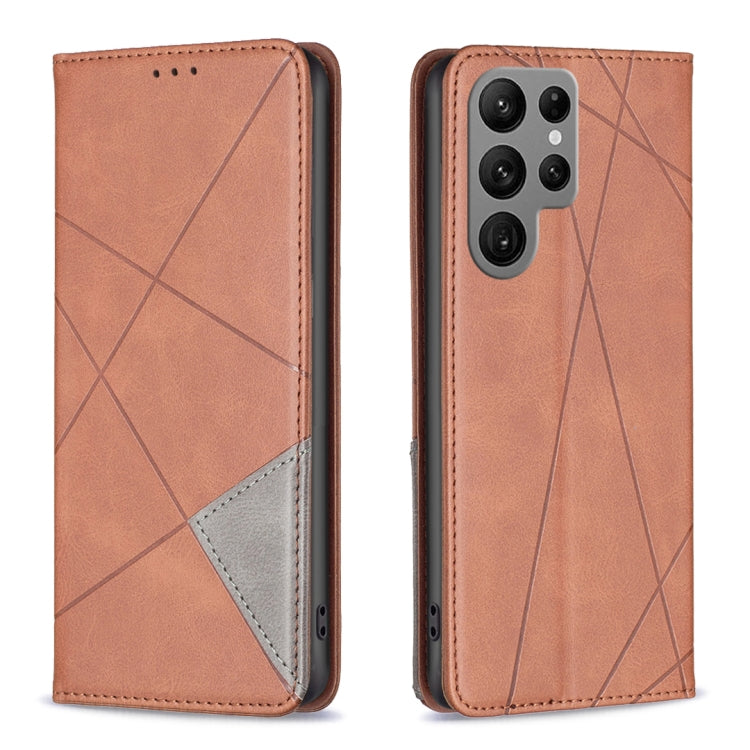 Rhombus Texture Magnetic Leather Phone Case, For Samsung Galaxy S25 Edge 5G, For Samsung Galaxy S25 5G, For Samsung Galaxy S25+ 5G, For Samsung Galaxy S25 Ultra 5G, For Samsung Galaxy S24 FE 5G