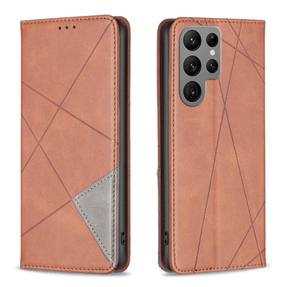 Rhombus Texture Magnetic Leather Phone Case, For Samsung Galaxy S25 Edge 5G, For Samsung Galaxy S25 5G, For Samsung Galaxy S25+ 5G, For Samsung Galaxy S25 Ultra 5G, For Samsung Galaxy S24 FE 5G