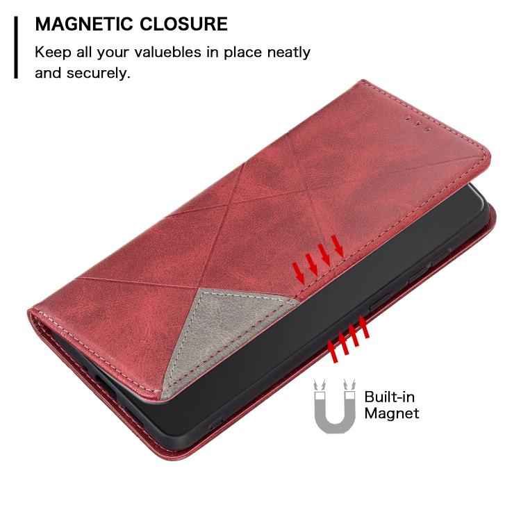 Rhombus Texture Magnetic Leather Phone Case, For Samsung Galaxy S25 Edge 5G, For Samsung Galaxy S25 5G, For Samsung Galaxy S25+ 5G, For Samsung Galaxy S25 Ultra 5G, For Samsung Galaxy S24 FE 5G