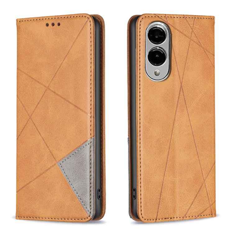 Rhombus Texture Magnetic Leather Phone Case, For Samsung Galaxy S25 Edge 5G, For Samsung Galaxy S25 5G, For Samsung Galaxy S25+ 5G, For Samsung Galaxy S25 Ultra 5G, For Samsung Galaxy S24 FE 5G
