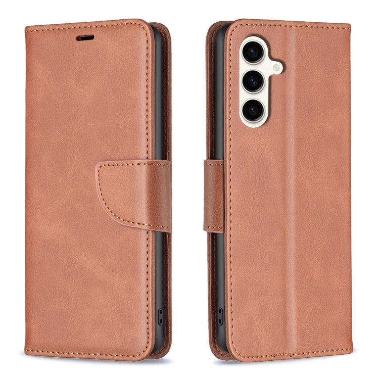 Lambskin Texture Pure Color Flip Leather Phone Case, For Samsung Galaxy S25 Edge 5G, For Samsung Galaxy S25 5G, For Samsung Galaxy S25+ 5G, For Samsung Galaxy S25 Ultra 5G, For Samsung Galaxy S24 FE 5G