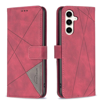 Magnetic Buckle Rhombus Texture Leather Phone Case, For Samsung Galaxy S25 Ultra 5G, For Samsung Galaxy S24 FE 5G