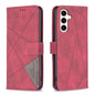 Magnetic Buckle Rhombus Texture Leather Phone Case, For Samsung Galaxy S25 Ultra 5G, For Samsung Galaxy S24 FE 5G