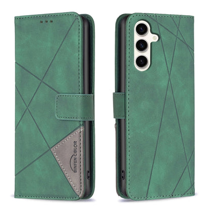 Magnetic Buckle Rhombus Texture Leather Phone Case, For Samsung Galaxy S25 Ultra 5G, For Samsung Galaxy S24 FE 5G