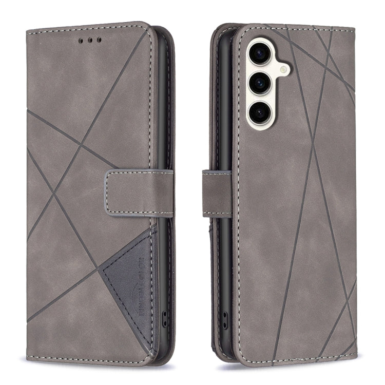 Magnetic Buckle Rhombus Texture Leather Phone Case, For Samsung Galaxy S25 Ultra 5G, For Samsung Galaxy S24 FE 5G