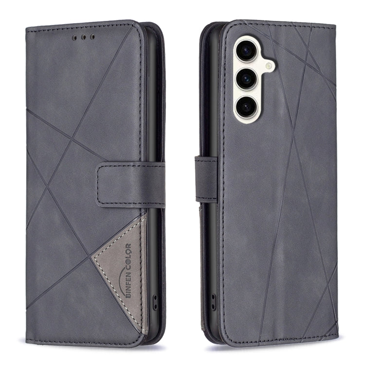 Magnetic Buckle Rhombus Texture Leather Phone Case, For Samsung Galaxy S25 Ultra 5G, For Samsung Galaxy S24 FE 5G