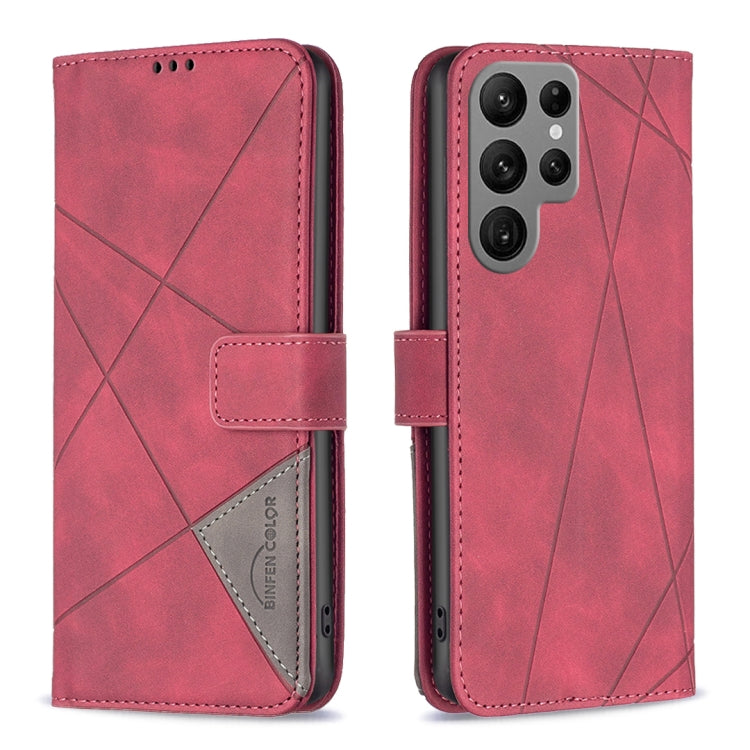 Magnetic Buckle Rhombus Texture Leather Phone Case, For Samsung Galaxy S25 Ultra 5G, For Samsung Galaxy S24 FE 5G