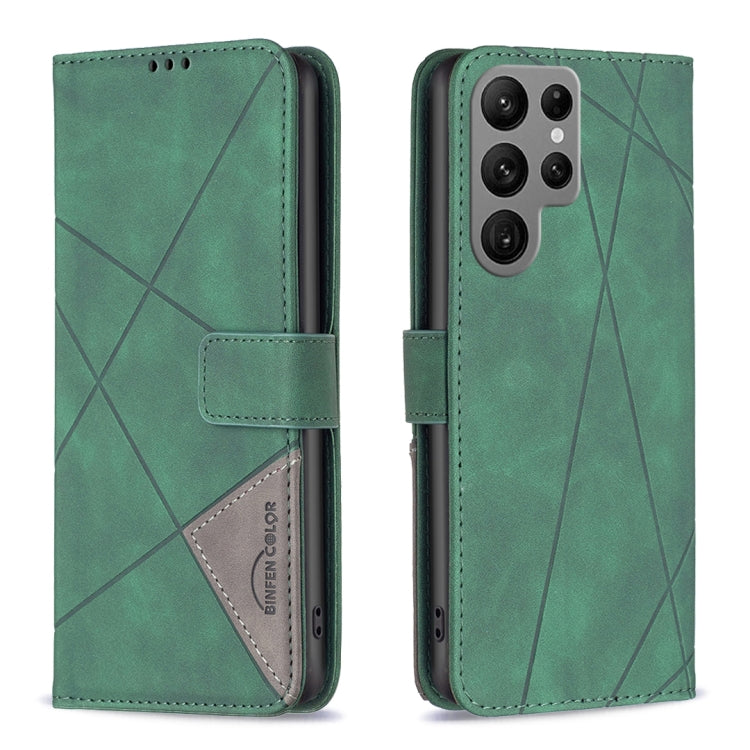 Magnetic Buckle Rhombus Texture Leather Phone Case, For Samsung Galaxy S25 Ultra 5G, For Samsung Galaxy S24 FE 5G
