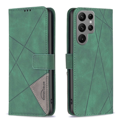 Magnetic Buckle Rhombus Texture Leather Phone Case, For Samsung Galaxy S25 Ultra 5G, For Samsung Galaxy S24 FE 5G