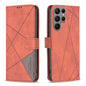 Magnetic Buckle Rhombus Texture Leather Phone Case, For Samsung Galaxy S25 Ultra 5G, For Samsung Galaxy S24 FE 5G