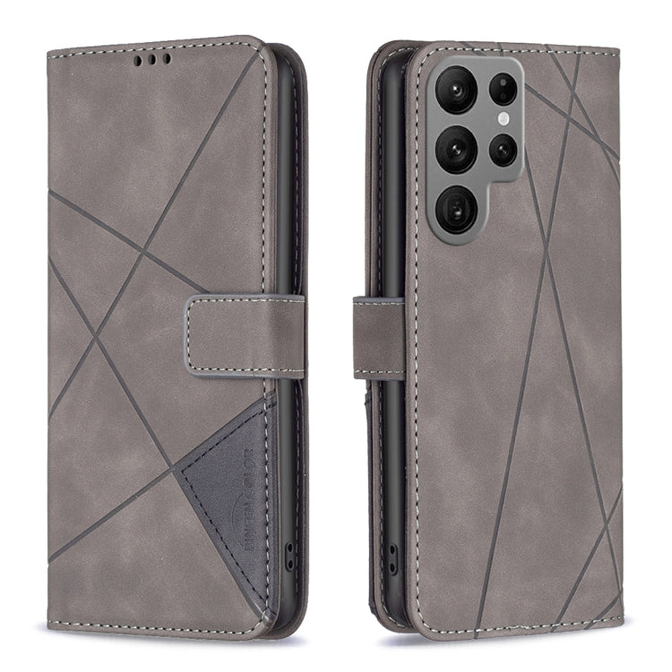 Magnetic Buckle Rhombus Texture Leather Phone Case, For Samsung Galaxy S25 Ultra 5G, For Samsung Galaxy S24 FE 5G