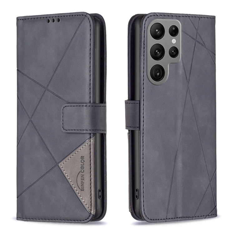 Magnetic Buckle Rhombus Texture Leather Phone Case, For Samsung Galaxy S25 Ultra 5G, For Samsung Galaxy S24 FE 5G