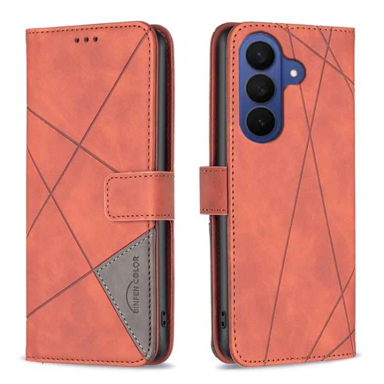 Magnetic Buckle Rhombus Texture Leather Phone Case, For Samsung Galaxy S26 Ultra 5G, For Samsung Galaxy S26 5G, For Samsung Galaxy S25 FE 5G, For Samsung Galaxy S25 Edge 5G, For Samsung Galaxy S25 5G, For Samsung Galaxy S25+ 5G                         ...
