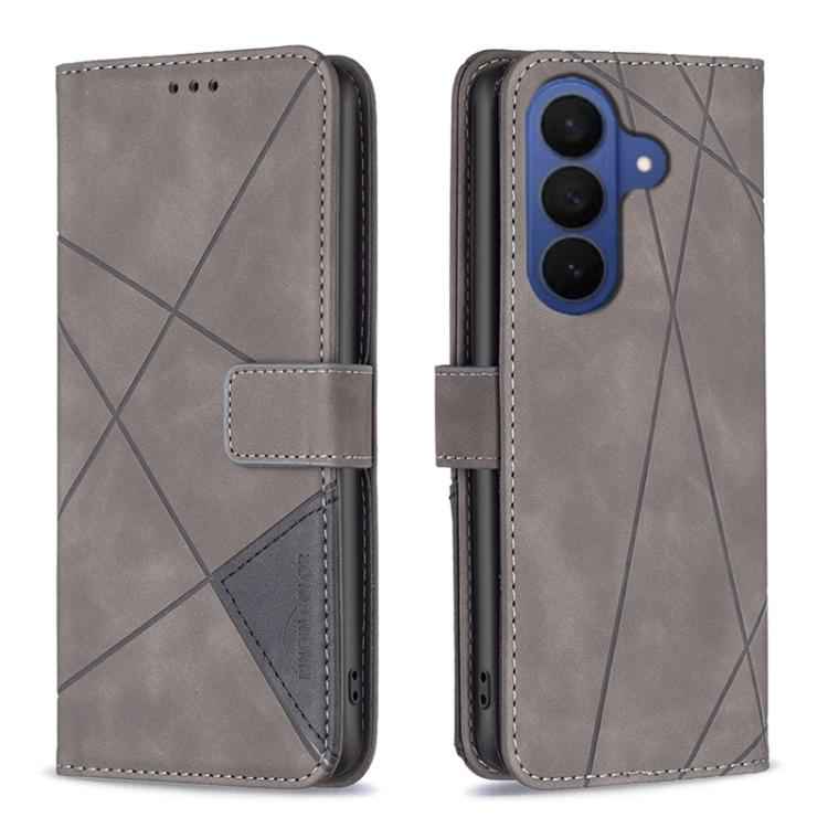 Magnetic Buckle Rhombus Texture Leather Phone Case, For Samsung Galaxy S26 Ultra 5G, For Samsung Galaxy S26 5G, For Samsung Galaxy S25 FE 5G, For Samsung Galaxy S25 Edge 5G, For Samsung Galaxy S25 5G, For Samsung Galaxy S25+ 5G                         ...