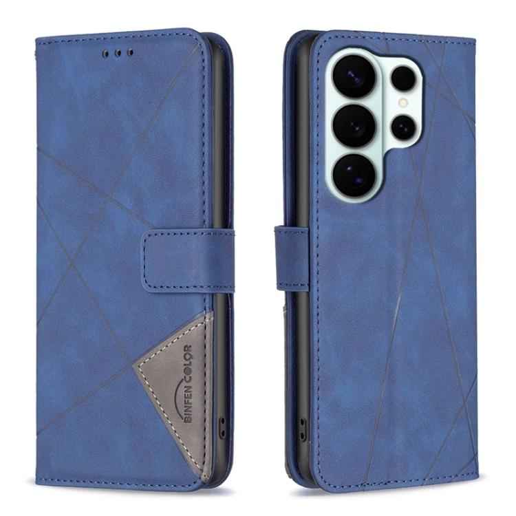 Magnetic Buckle Rhombus Texture Leather Phone Case, For Samsung Galaxy S26 Ultra 5G, For Samsung Galaxy S26 5G, For Samsung Galaxy S25 FE 5G, For Samsung Galaxy S25 Edge 5G, For Samsung Galaxy S25 5G, For Samsung Galaxy S25+ 5G                         ...