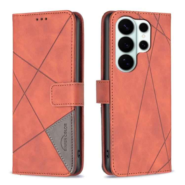Magnetic Buckle Rhombus Texture Leather Phone Case, For Samsung Galaxy S26 Ultra 5G, For Samsung Galaxy S26 5G, For Samsung Galaxy S25 FE 5G, For Samsung Galaxy S25 Edge 5G, For Samsung Galaxy S25 5G, For Samsung Galaxy S25+ 5G                         ...