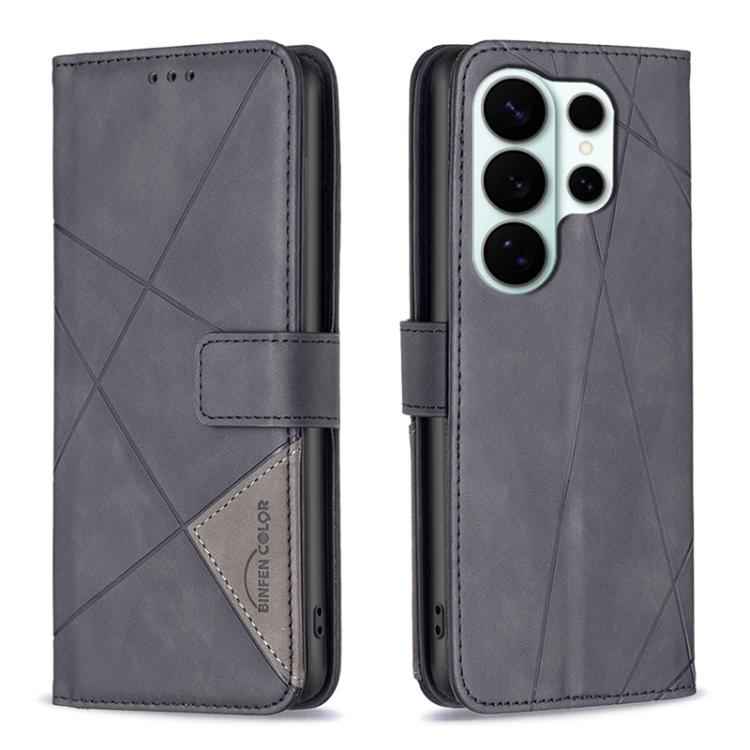 Magnetic Buckle Rhombus Texture Leather Phone Case, For Samsung Galaxy S26 Ultra 5G, For Samsung Galaxy S26 5G, For Samsung Galaxy S25 FE 5G, For Samsung Galaxy S25 Edge 5G, For Samsung Galaxy S25 5G, For Samsung Galaxy S25+ 5G                         ...